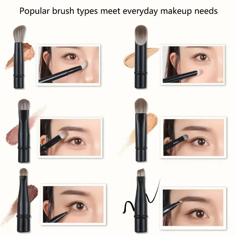 6Pcs Mini Travel Makeup Brushes Set With Box Portable Cosmetic Powder Foundation Blush Blending Concealer Make Up Brushes Set