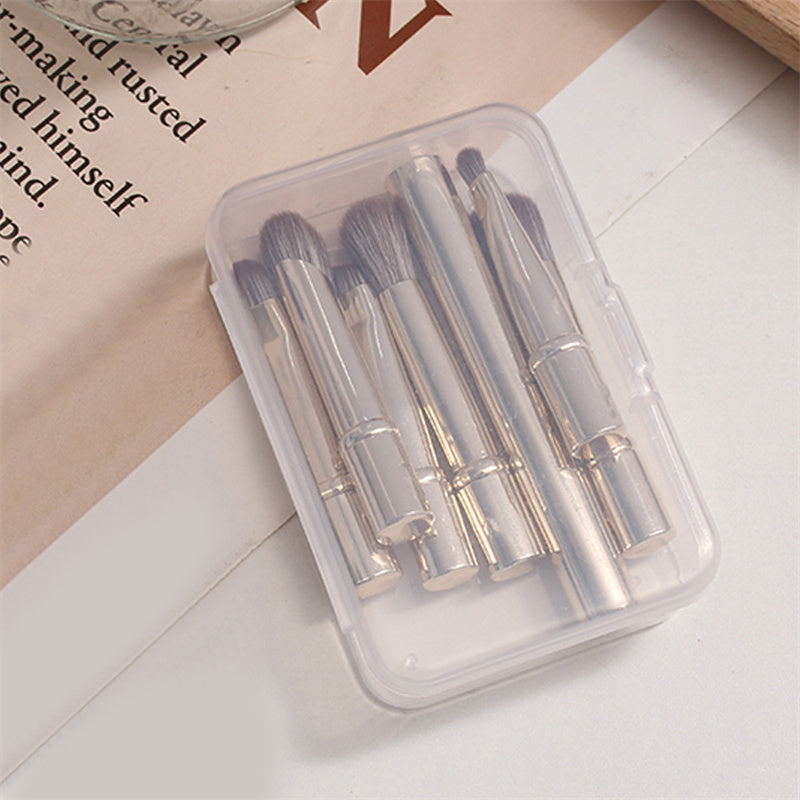 6Pcs Mini Travel Makeup Brushes Set With Box Portable Cosmetic Powder Foundation Blush Blending Concealer Make Up Brushes Set