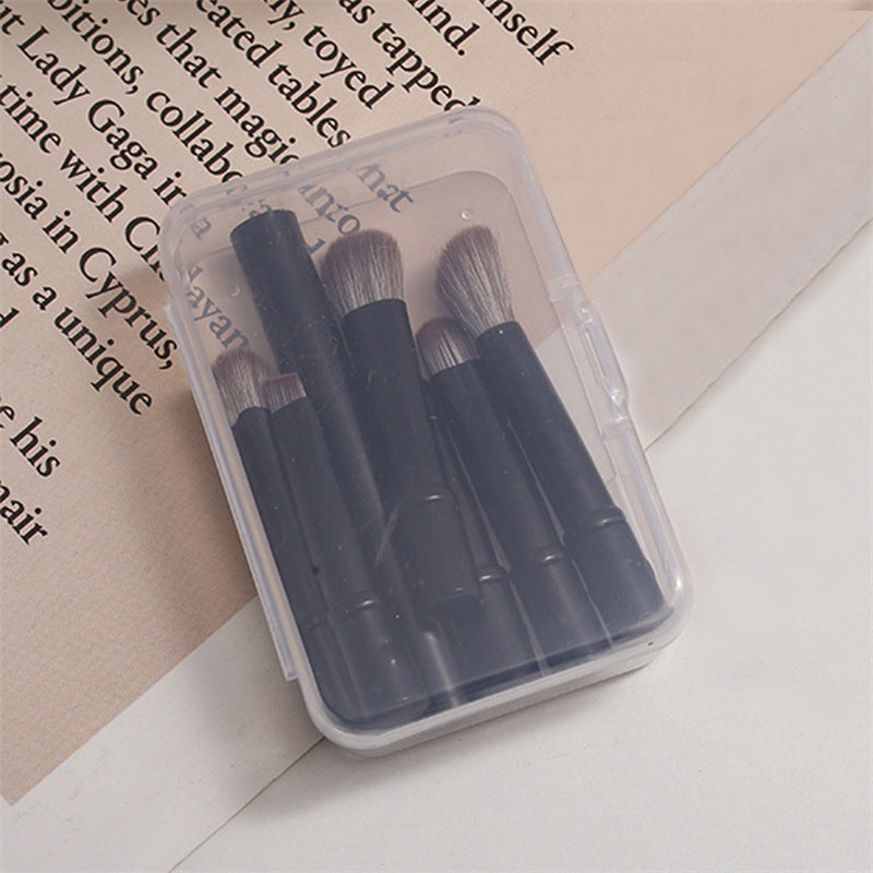 6Pcs Mini Travel Makeup Brushes Set With Box Portable Cosmetic Powder Foundation Blush Blending Concealer Make Up Brushes Set