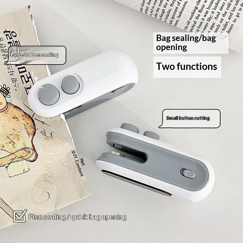 Mini 2 In 1 Sealer Heat Sealer Bag Opening Machine For Snacks Home USB Sealer Vacuum Sealer Snacks Plastic Bag Heat Sealer - ShopNorth